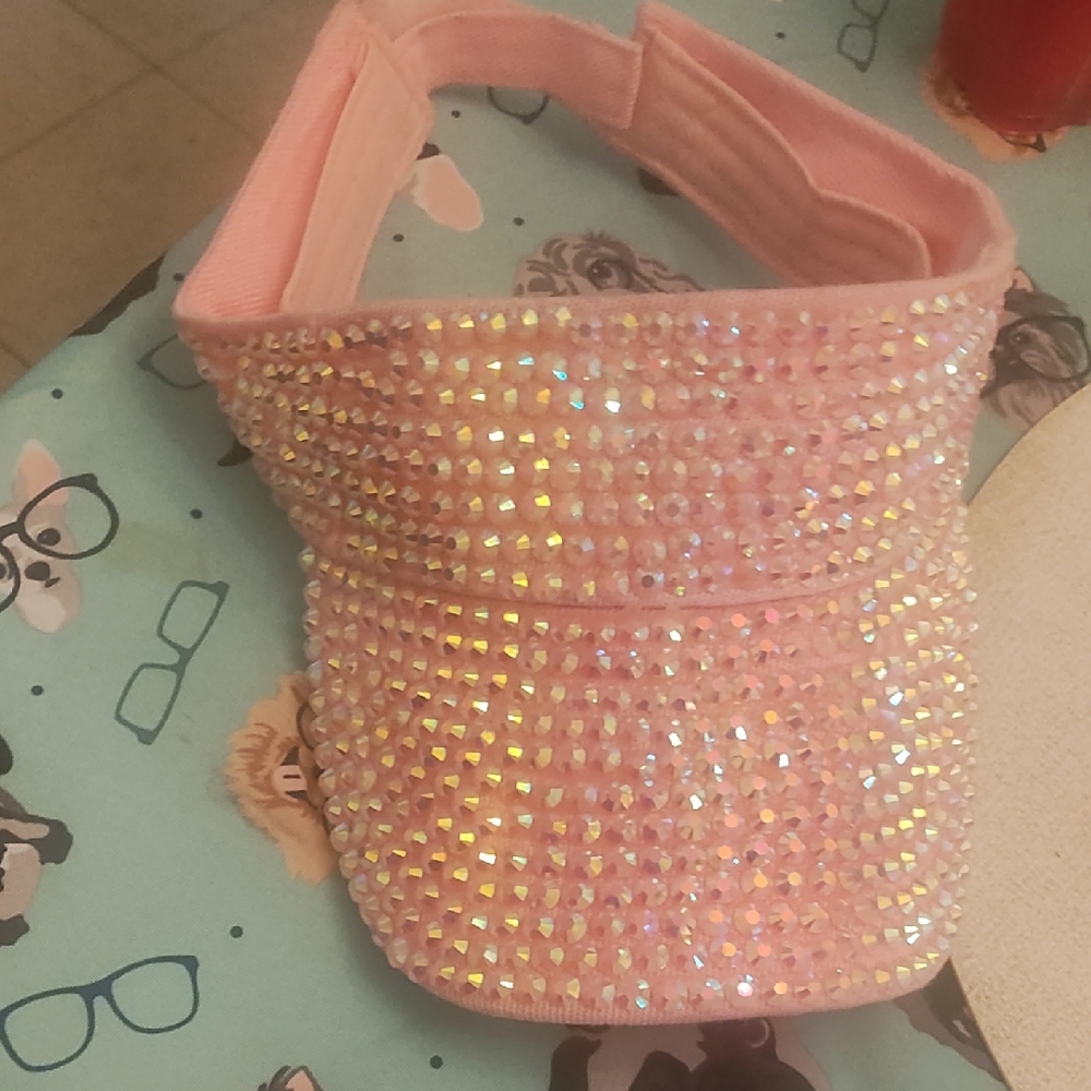 Pink Rhinestone Visor
